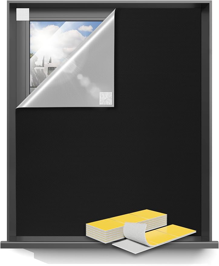 Blackout Curtains 36"x72" Portable No Drill Black Out Window Cover | 100% by Sumobaby