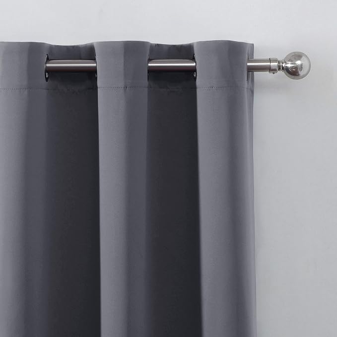 Grey Thermal Blackout Curtains/52 x 95 Inch/Set of 2 Panels Room Darkening - Image 7