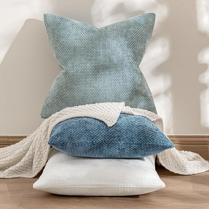 MIULEE Decorative Couch Throw Pillow Covers 18x18 Inch Coastal Blue 2 Pack | - Image 4
