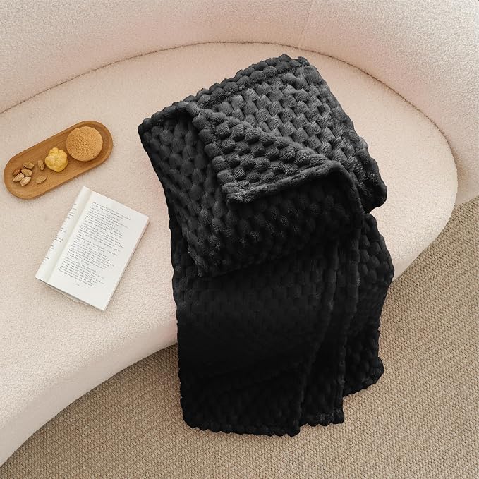 BEDELITE Black Twin Blanket for Couch, Soft Cozy Gifts for Women, 60 * 80 | 3D - Image 6