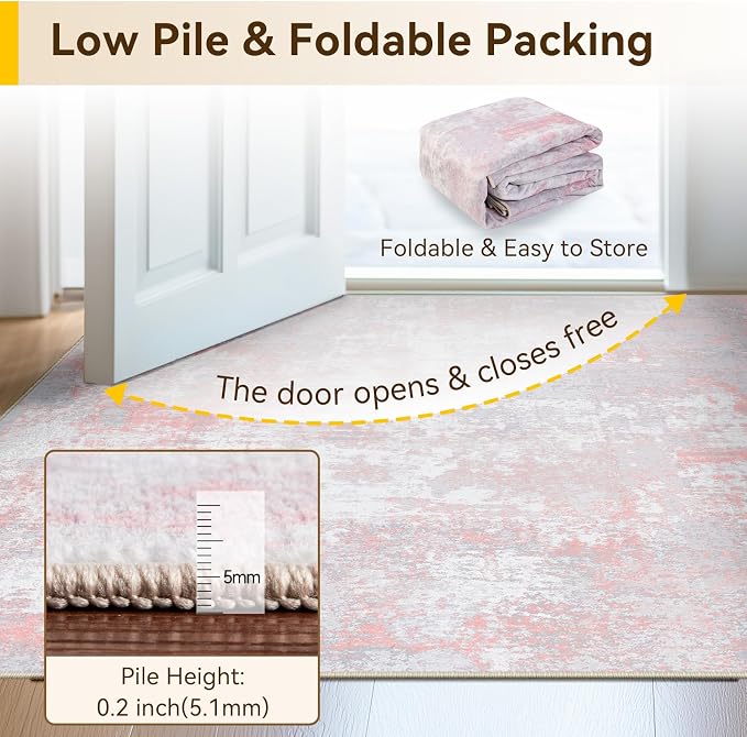 RELEANY Washable Square 7'x7' Area Rug - Image 6