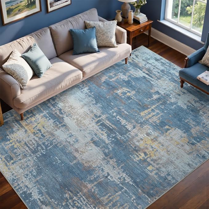 5x7 Ft Area Rugs for Living Room, Soft Non-Slip Washable Rugs Modern Abstract by Cuzwlovita
