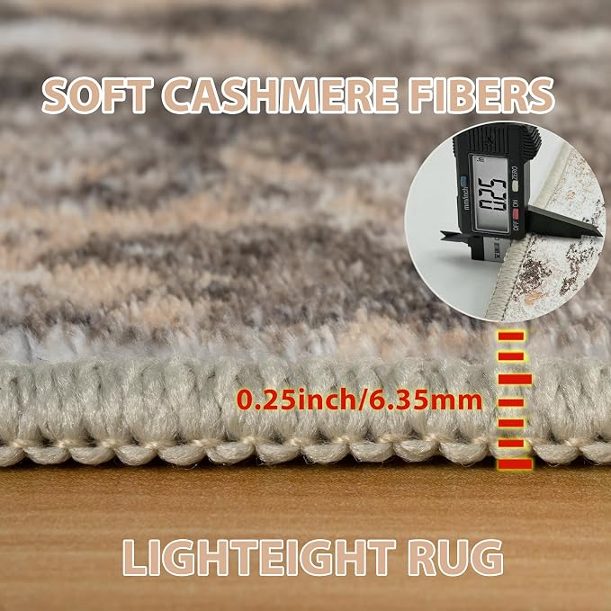 8x10 Area Rugs for Living Room Washable Bedroom Dining Room Brown Beige | - Image 6