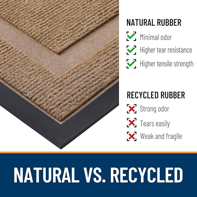 OLANLY Front Door Mat Outside 47x32, All-Season Heavy-Duty Rubber Doormat | - Image 4
