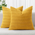 MIULEE Euro Decorative Throw Pillow Covers 26x26 Mustard Yellow Pack of 2 | by MIULEE