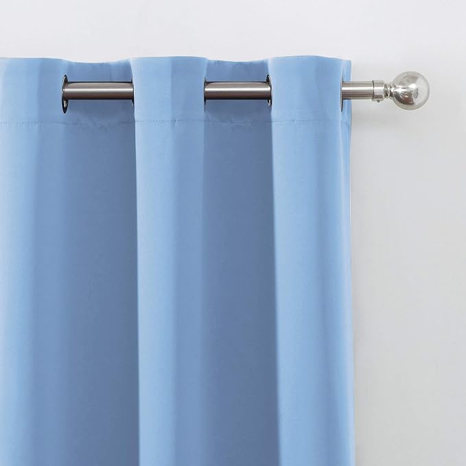 Sky Blue Thermal Blackout Curtains/52 x 54 Inch/Set of 2 Panels Room Darkening - Image 7