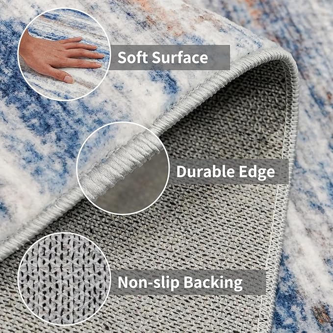 4x6 Rugs for Living Room: Non-Slip Washable Area Rug for Hallway Entryway - Image 5