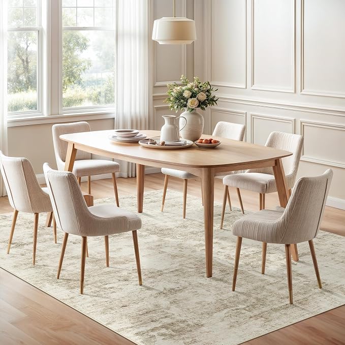 Soalmost 9x12 Area Rugs for Living Room Washable Rug Abstract Beige/Gray | - Image 3