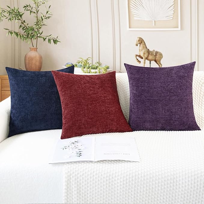 CaliTime Decorative Couch Throw Pillow Covers 26 X 26 Inches Navy Blue | Pack - Image 5