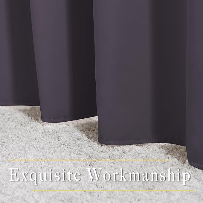 NICETOWN Greyish Purple Blackout Curtains 90 inches Long, Grommet Thermal - Image 6