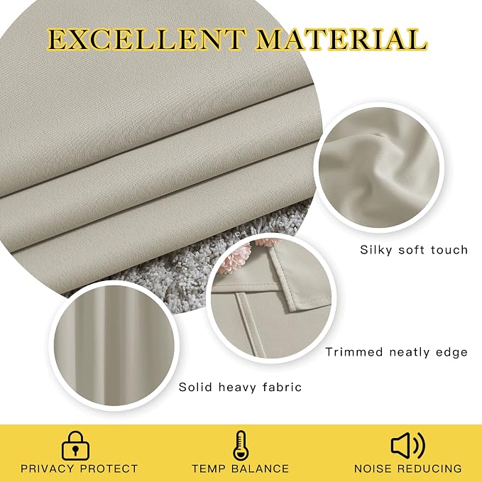 NICETOWN Room Darkening Room Divider Curtains 118 inches Long, Grommet Thermal - Image 4