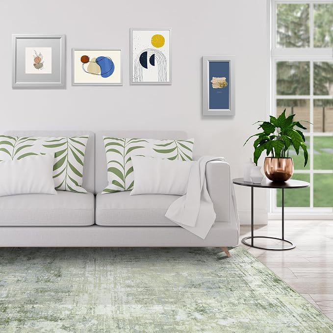 Aelenmu 10x14 Area Rugs for Living Room Dining Room Washable Green | Soft - Image 3