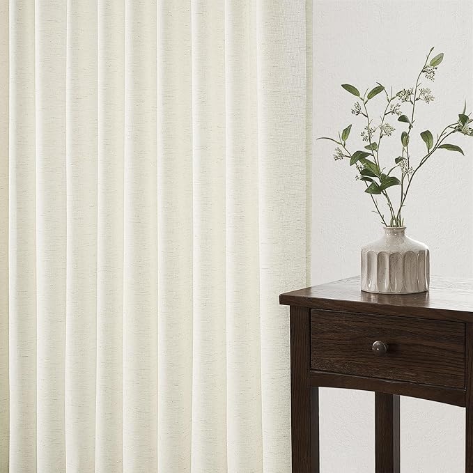 Topfinel Natural Pinch Pleated Linen Curtains 84 Inch Length 1 Panels - Image 5