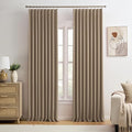 Cappuccino Pinch Pleated 60 Inch Wide Curtains 60 x 90, Thermal Insulated Noise by KEQIAOSUOCAI