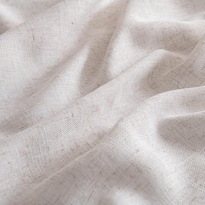 MIULEE Natural White Linen Curtains 52x48 Inch 2 Panels - Image 4