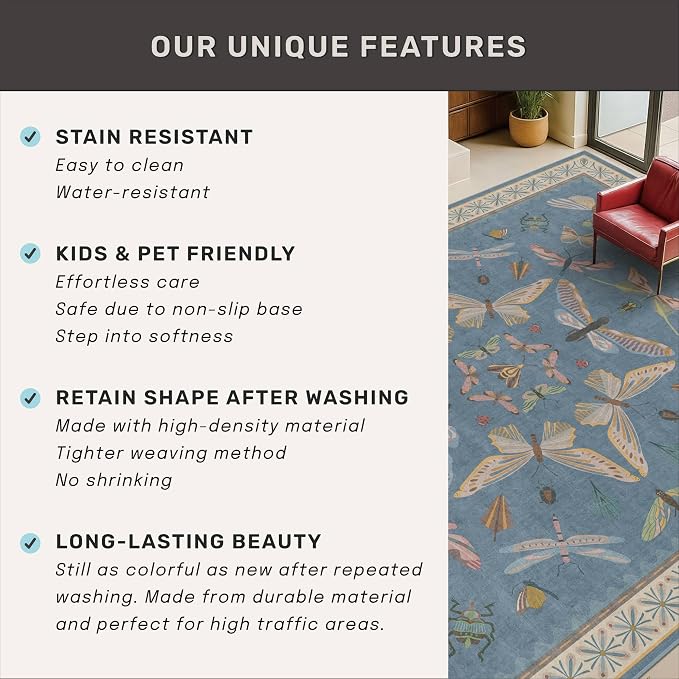 Dusty Blue Bathroom Rug 2x4 - Image 7