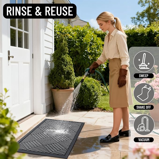 OLANLY Front Door Mat Outside Entrance 59x34, Waterproof Heavy-Duty Doormat | - Image 8