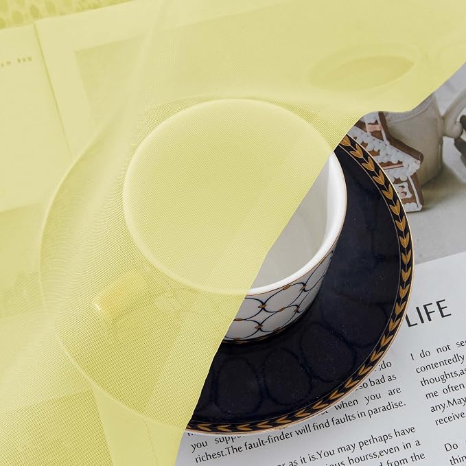 Lemon Sheer Curtains for Bedroom Living Room 72 Inches Long 2 Panels Set - Image 9