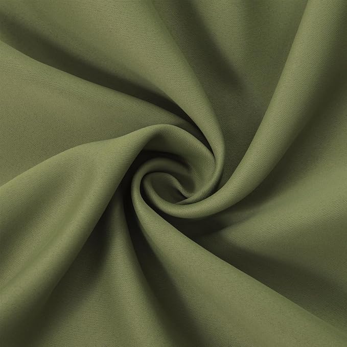 Olive Green Thermal Blackout Curtains/52 x 108 Inch/Set of 2 Panels Room - Image 5