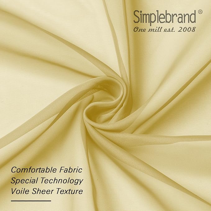 Simplebrand Yellow Short Sheer Curtains 45 Inch Length - Image 6