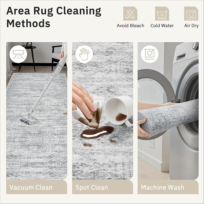 Soalmost Washable Hallway Runner Rug 4x10 Kitchen Entry Rugs Non-Slip, Stain - Image 9
