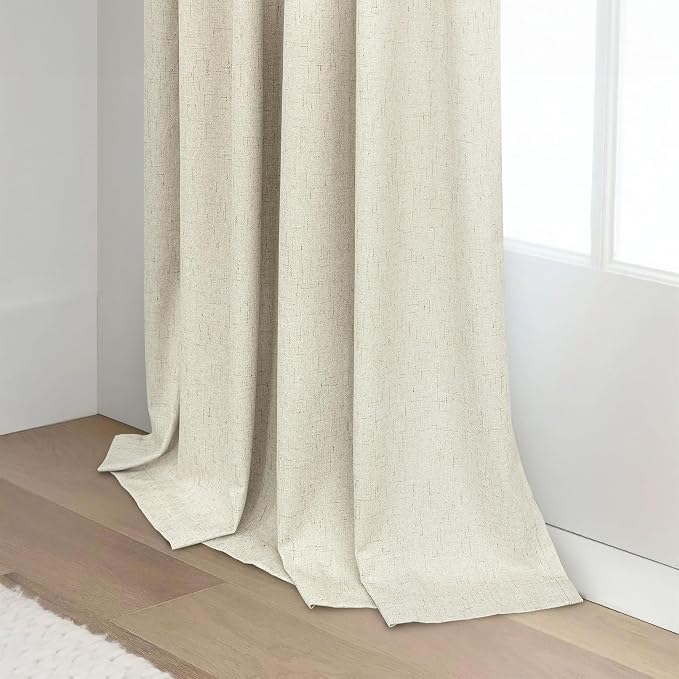 Darkening Curtains for Bedroom 72 Inch Length 2 Panels Coastal Linen Textured - Image 9