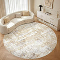 LOONGRUG Round Rug 7x7 Washable Large Neutral Modern Abstract Area Rugs | Soft by LOONGRUG