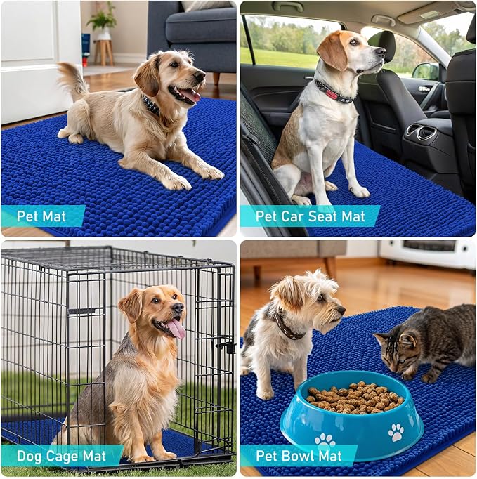 OLANLY Dog Door Mat for Muddy Paws 24x16, Super Absorbent Chenille Mud Mat | - Image 7