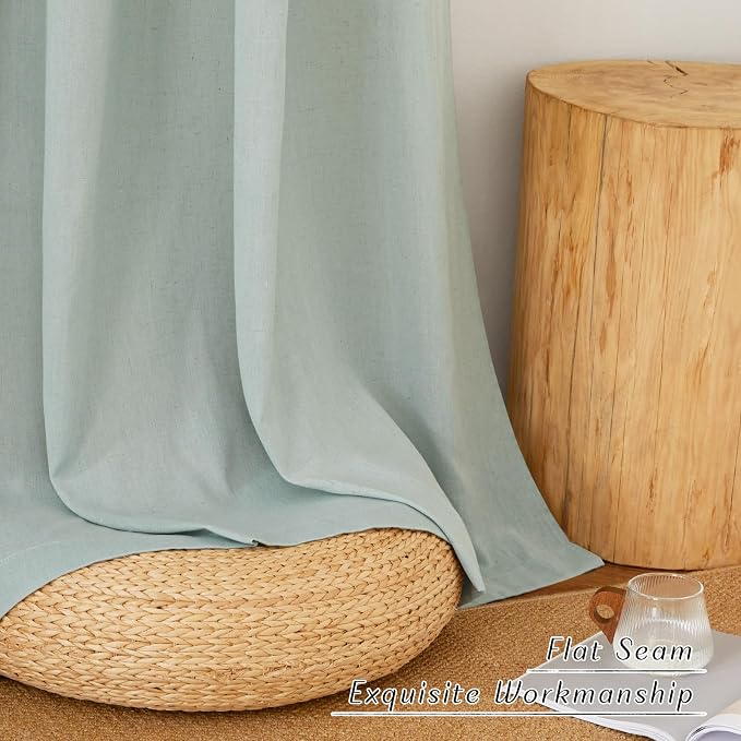 NICETOWN Thick Linen Blend Curtains Flax Textured - Image 8