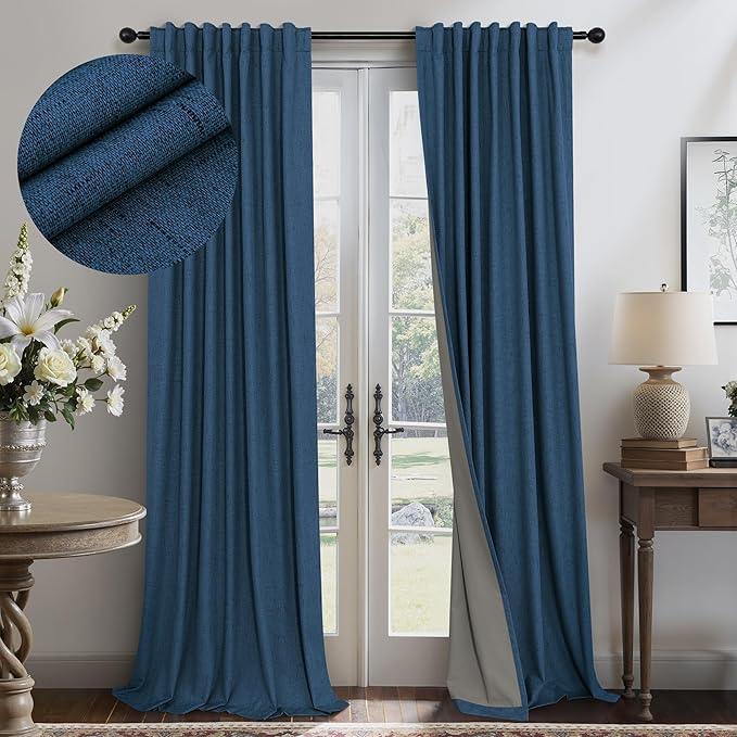 Pitalk Navy Blue Blackout Curtains by Pitalk