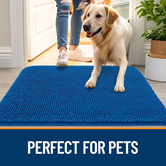OLANLY Dog Door Mat for Muddy Paws 24x16, Super Absorbent Chenille Mud Mat | - Image 6