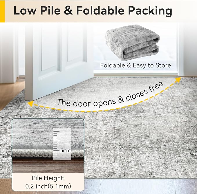 RELEANY Washable Round 4ft Area Rug - Image 5