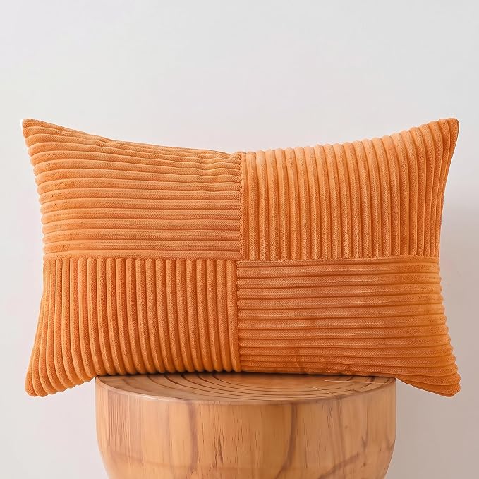 Fancy Homi 2 Packs Orange Lumbar Decorative Throw Pillow Covers 16x26 Inch - Image 7