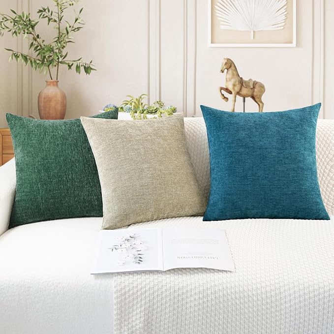 CaliTime Decorative Couch Throw Pillow Covers 24 X 24 Inches Ocean Blue | Pack - Image 5