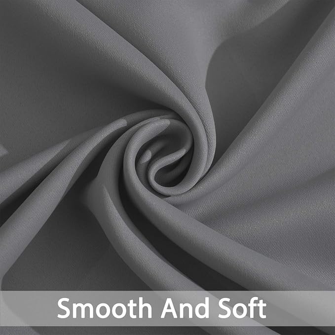 Yakamok Grey Room Darkening Curtains 96 inch Gray Sliding Door Drapes | 1 - Image 5