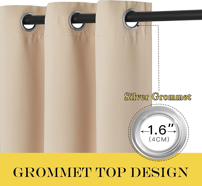 NICETOWN Blackout Living Room Curtain 118 inch Length, Grommet Thermal Curtain - Image 3