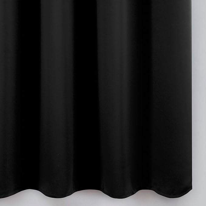 Black Thermal Blackout Curtains/38 x 63 Inch/Set of 2 Panels Room Darkening - Image 9