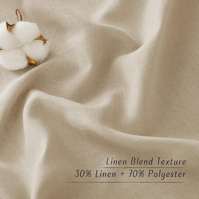 NICETOWN Linen Curtains for Windows 90 inch Long, Grommet Semi Sheer Vertical - Image 7