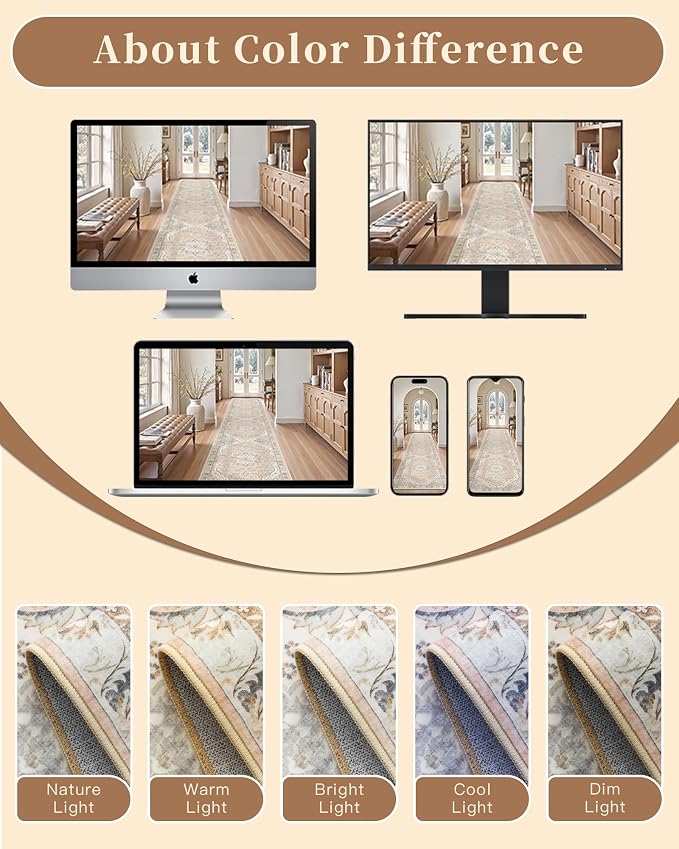 Madane Washable Runner Rugs 2x12 Long - Image 10