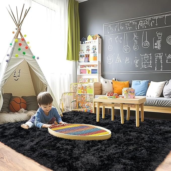 Pionblank Large Area Rug for Living Room 10x14, Fluffy Shag Rug - Image 4