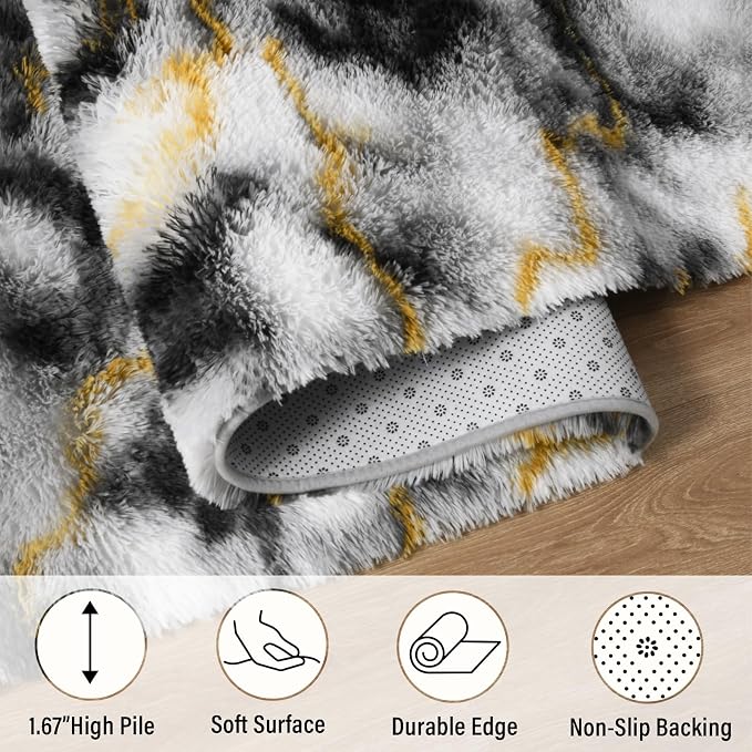 LOCHAS 4x6 Area Rugs Fluffy Living Room Carpets - Image 6
