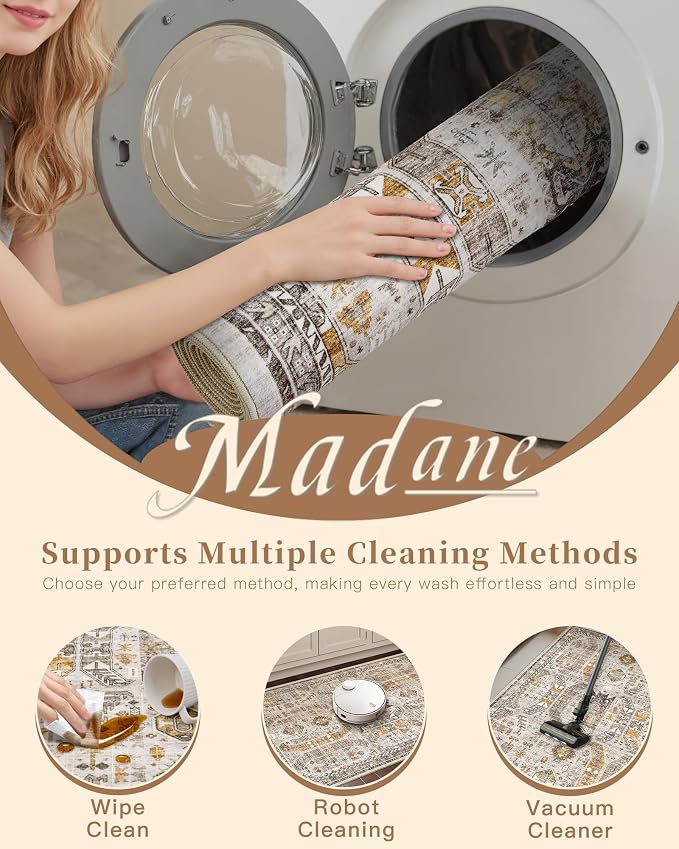 Madane Washable Runner Rugs 2x12 Long - Image 9