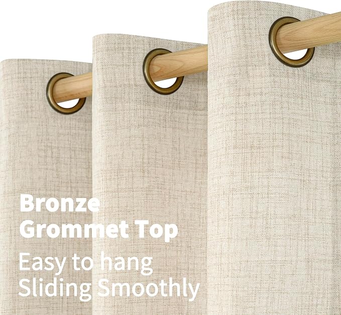 YoungsTex 78 Inch Length Linen Curtains Semi Sheer Light Filtering Drapes | - Image 5