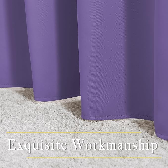 NICETOWN Lilac Purple Blackout Doorway Curtains 80 inch Length 2 Panels - Image 6