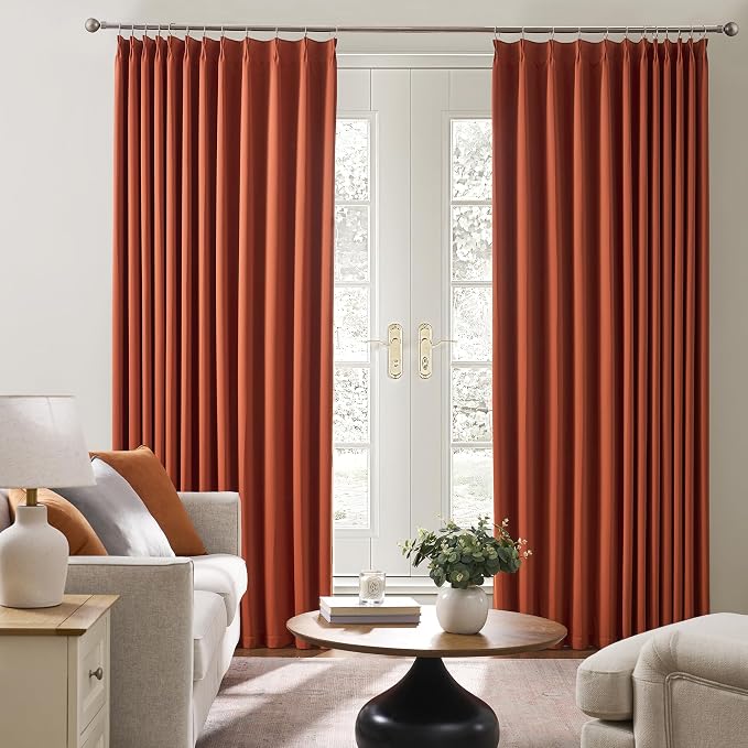 Extra Long Pleated Curtains 108 Inches Long 2 Panels Set, Pinch Pleat - Image 4