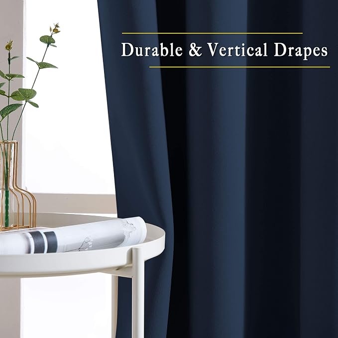 NICETOWN Navy Curtains 96 inches Long, Grommet Thermal Insulated Blackout - Image 5
