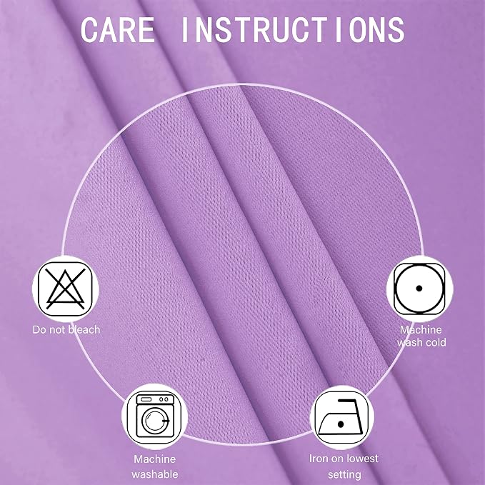 Lavender Thermal Blackout Curtains/42 x 72 Inch/Set of 2 Panels Room Darkening - Image 3
