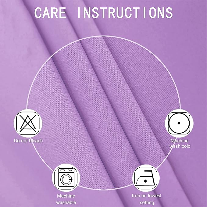 Lavender Blackout Curtains 52 x 63 Inch Length/Set of 2 Curtain Panels/Thermal - Image 4