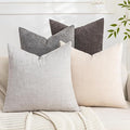 Set of 4 Soft Textured Decorative Throw Pillow Covers 16x16 Inch Cozy Farmhouse by Cozoomy