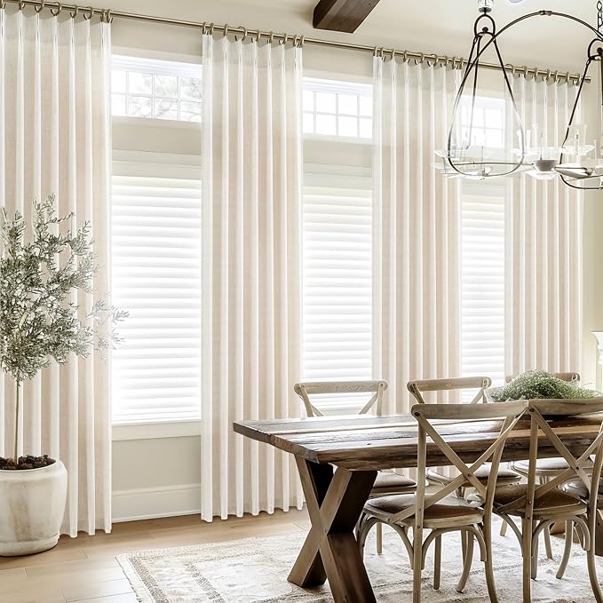 Custom Pinch Pleated 78 Inch Dining Room Curtains 2 Panels Set, Farmhouse Cream - Image 6